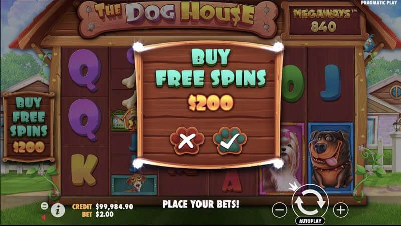 Dog House Megaways bonus buy feature
